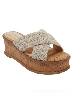 Jessica Simpson Ediza Platform Cork Wedge Sandals Crochet Size 11 NWT‎ Boho